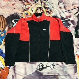 Nike Vintage Red Black Zip Up Windbreaker Jacket Medium